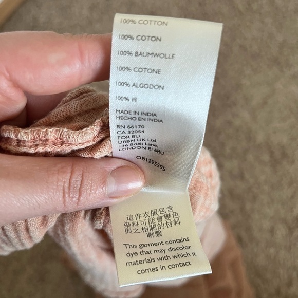 Free People Natalie Midi Maxi Dress Tier Ruffle Clay Shell Distress Gauzy - Picture 10 of 11